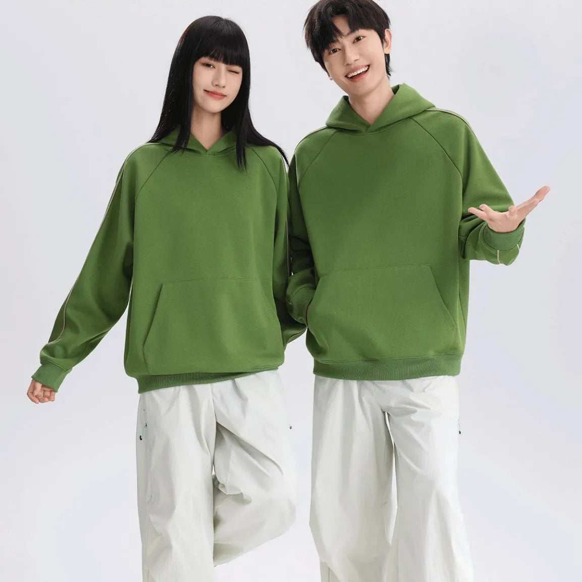 New autumn and winter men's and women's same long-sleeved hooded loose, comfortable and versatile casual sports sweater ATFH