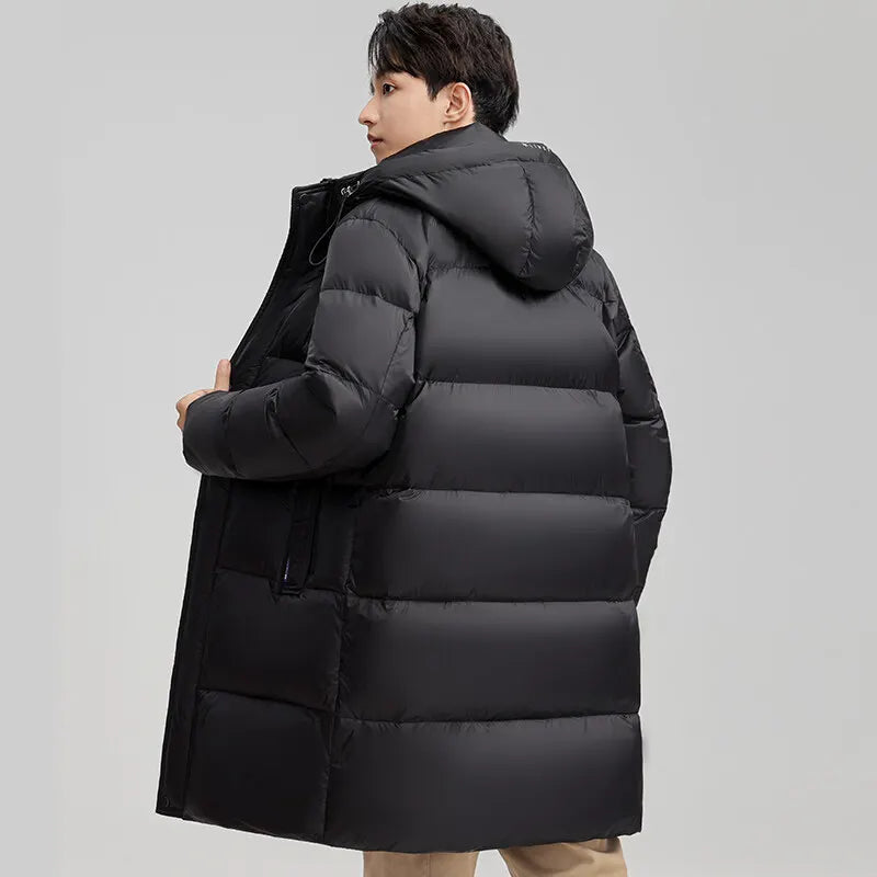 90% white duck down jackets Mens Down Jacket High-quality Solid Color Thick Warm Outdoor Windproof Parkas Men Winter Coats