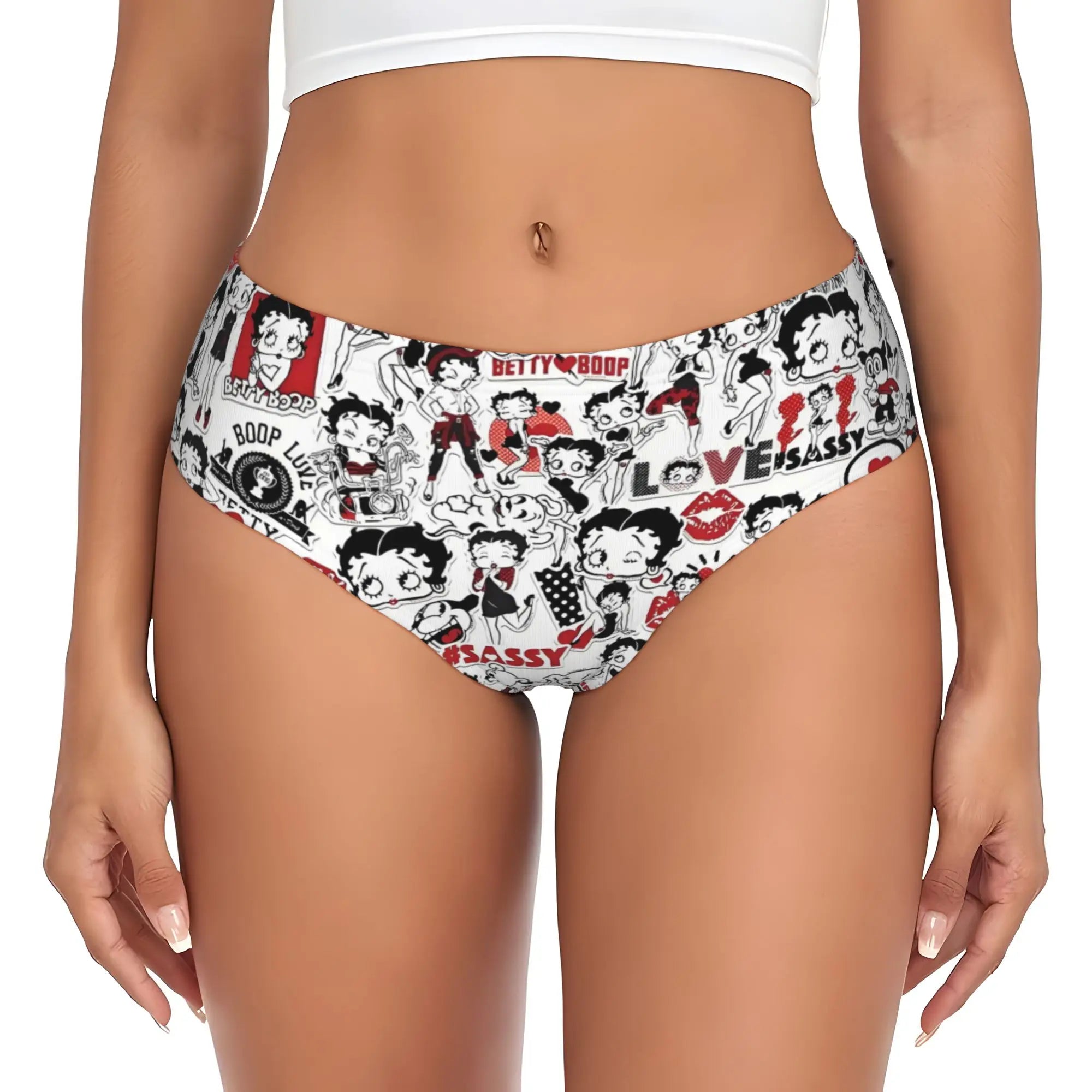 Cartoon Girl Boop  Brief Panties Womens Comfort Stretch Bettys  Underwear