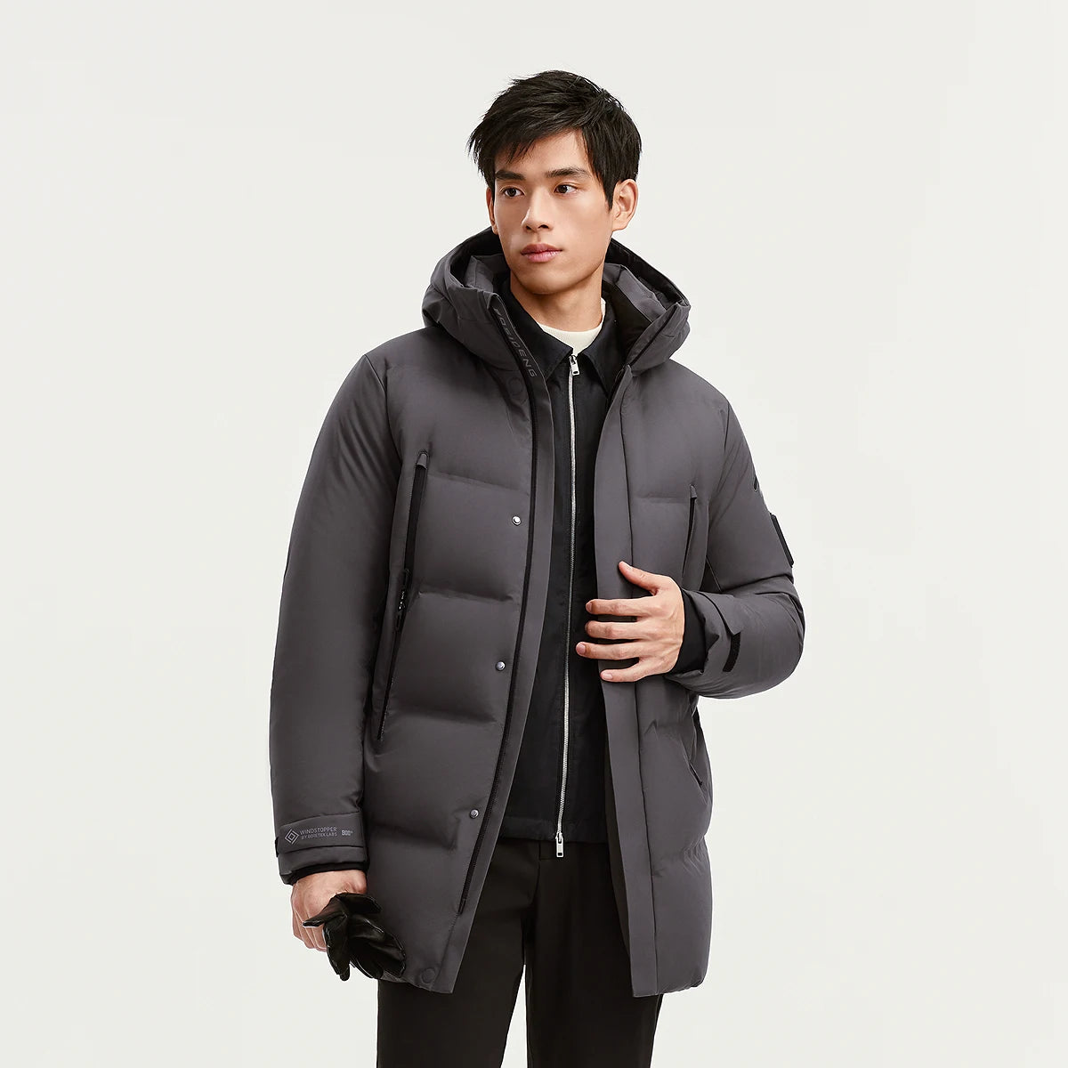 BOSIDENG High Tech Windstopper Mens Winter Parka RECCO System 800 Goose Down Insulated Jacket Waterproof Outdoor Snow Mountain