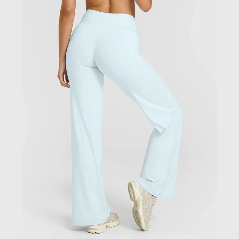 Straight Leg Pants Ultra Soft Butter Fabric Women Mid-Waist Yoga Pants Naked Feel Sports Leggings Pilates Running Sport Trousers ATFH