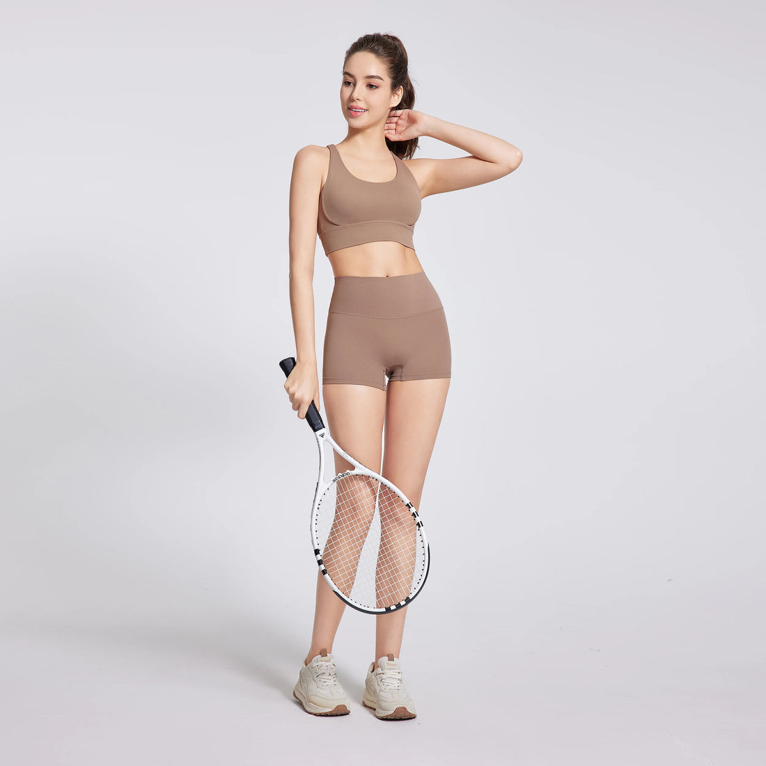 2 Pieces Yoga Clothes Gym Sets Sports Shorts Women Cross Back Bra Top High Waist Shorts Fitness Suits Running Workout Tracksuit - ATFH