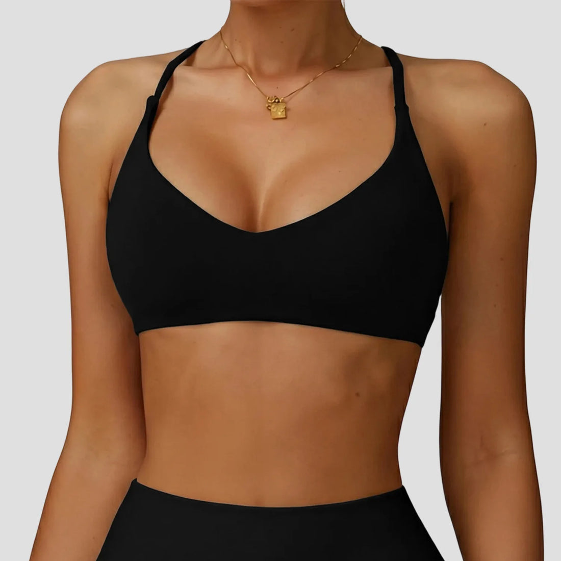 Sports Bra High Impact Support Women Gym Underwear Push-up Back Cross Yoga Crop Top Running Workout Fitness Pilates Solid Color - ATFH