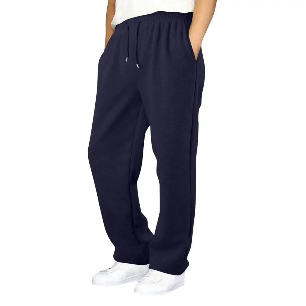 Men Baggy Sweatpants Drawstring Waist Athletic Pants Casual Straight Leg Trousers Jogging Pants for Autumn Winter