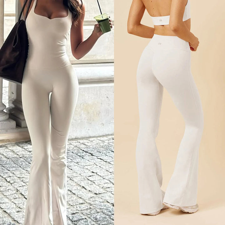 CSB Flare Legging High Waist  Hip Lifting Fitness Elastic Bell Bottom Pants Gym Legging Woman Yoga Pants  Gym Clothing ATFH