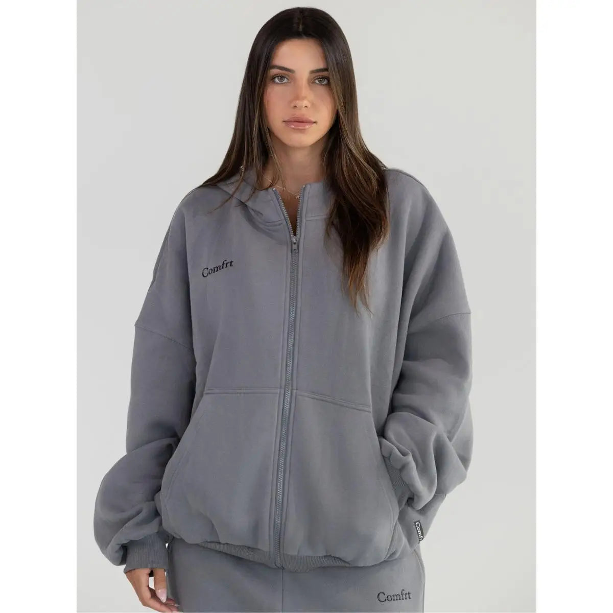 Comfort winter girls Cloud Zip Oversized Hoodie - ATFH