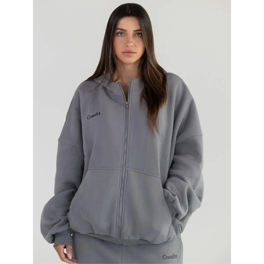 Comfort winter girls Cloud Zip Oversized Hoodie - ATFH