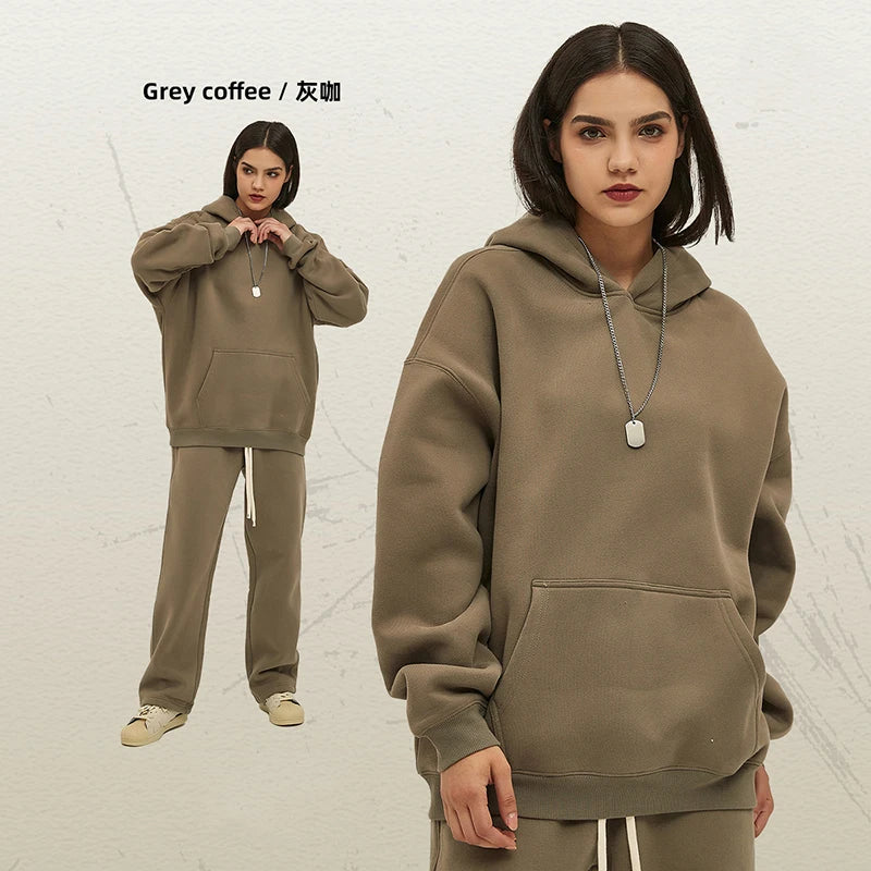 IEFB New Loose Fleece Trendy Hoodies Men Oversize Thickened Hooded Stylish Men's Sweatshirt 2026 Autumn Winter Pullover 9X1304 - ATFH
