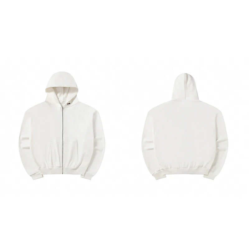 SZNX Kanye West Same Style American Street Loose Men Women Couple Kanye Collection Letter Print Zip Up Hoodie - ATFH