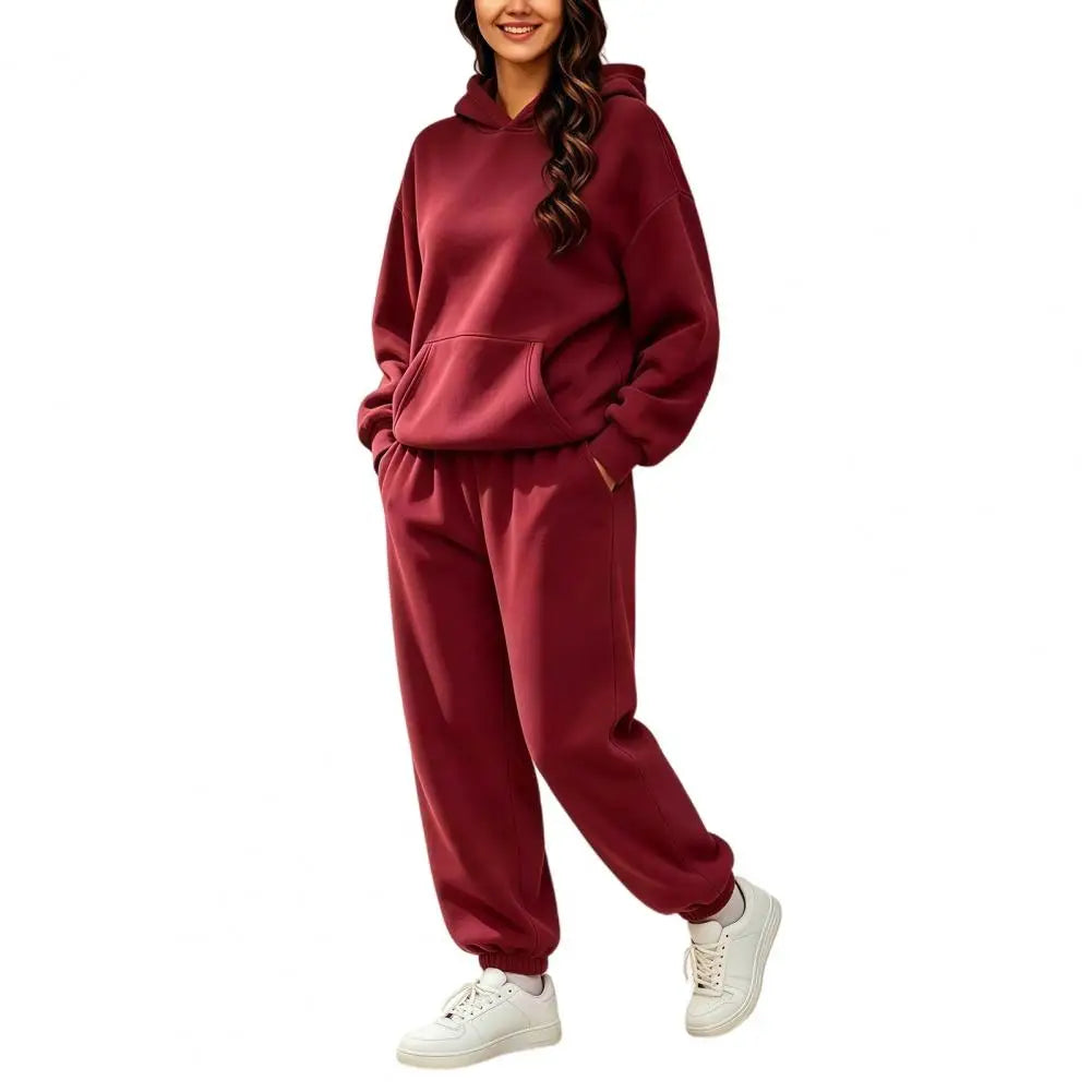Women's Two Piece Tracksuit Set Long Sleeve Hoodie & High Waisted Joggers Sweatpants Sportswear Matching Outfit for Spring