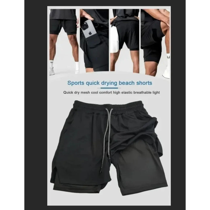 Bandai One Piece Luffy Printed Double-layer Shorts, Loose Men's and Women's Summer Sweat-wicking and Breathable Sports Shorts