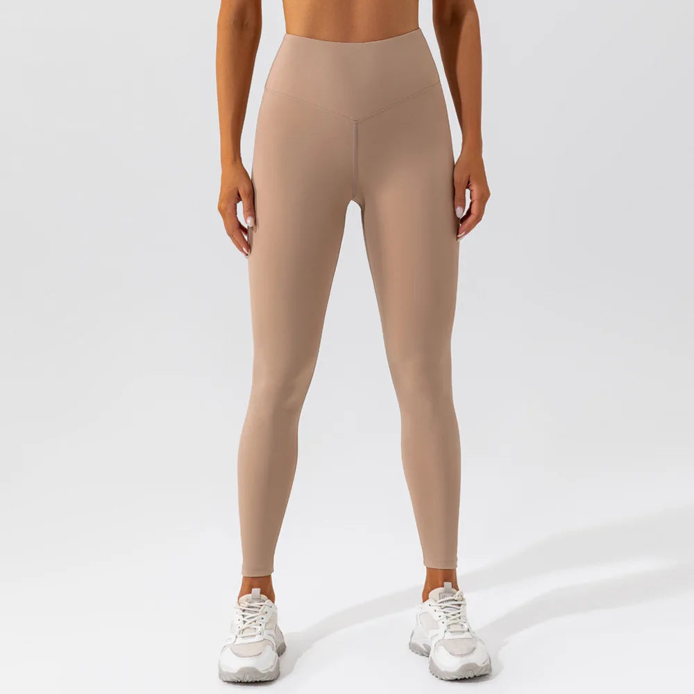 Elastic High Waist Leggings Women Solid Tights Push Up Butt Lift Fitness Yoga Pants Women's Fashion Skinnly Gym Sports Leggings - ATFH