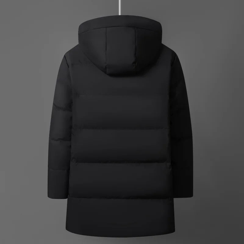 Luxury Men's Winter Padded Jackets Man Down Coats Parka White Goose Down Jacket Clothes Hooded Long Padding Puffer Jcket HXY299