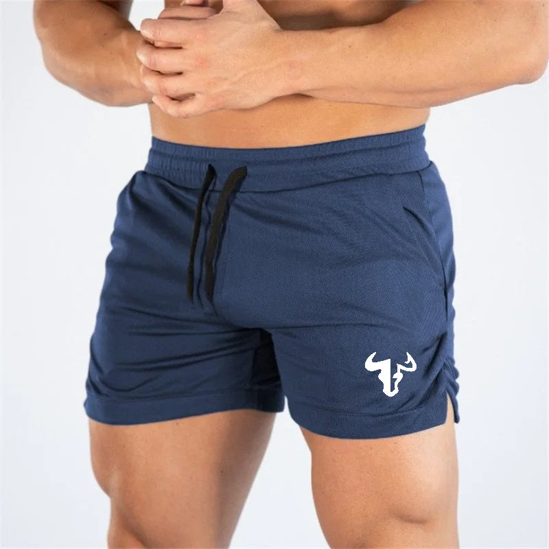 New summer fitness shorts, men's casual pants, breathable mesh fitness pants, running shorts