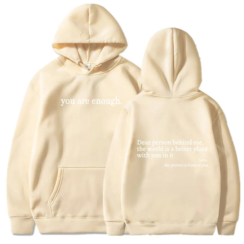 Dear Person Behind Me Men's Kangaroo Pocket Hoodie Classic Retro Women's Back Text Hoodie Neutral Fashion Hoodie Autumn Winter