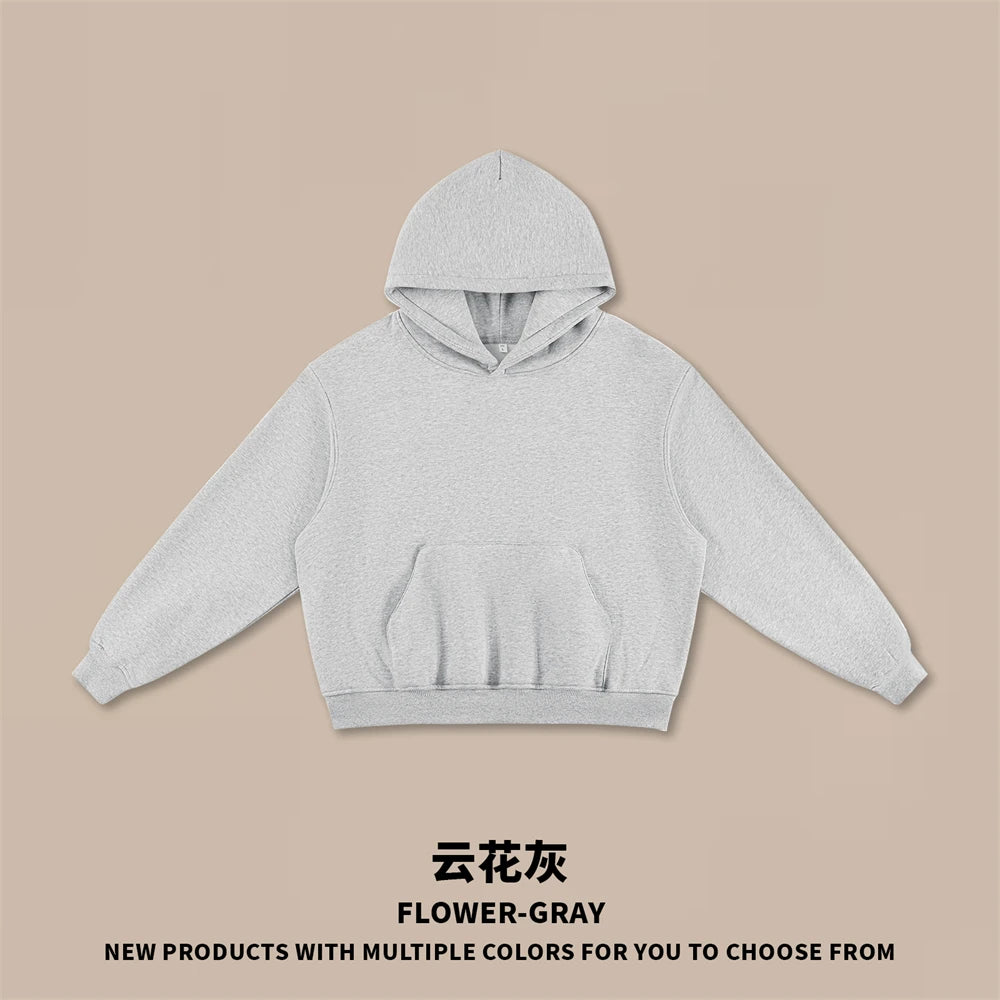 ZODF Trendy Winter Man Boxyfit 350gsm Fleece Hoodie Unisex Old Money Style Comfortable Warm Solid Hooded Pullovers HY0006