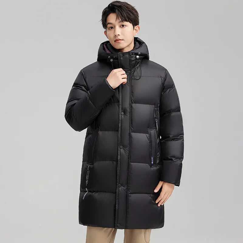 90% white duck down jackets Mens Down Jacket High-quality Solid Color Thick Warm Outdoor Windproof Parkas Men Winter Coats