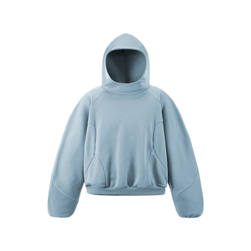 Custom LOGO men's 340G cotton polyester fleece sweater winter new eggshell fleece hoodie scimitar sweatpants couple suit - ATFH