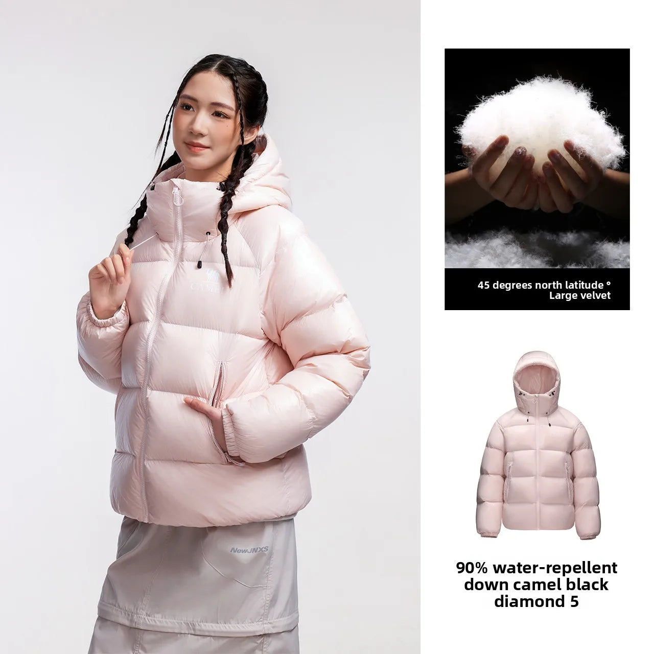 GOLDEN CAMEL Black Diamond 5PRO Down Jackets Women Men Thickened Windproof Coats Water-Repellent Fleece Hooded Puffer Jacket