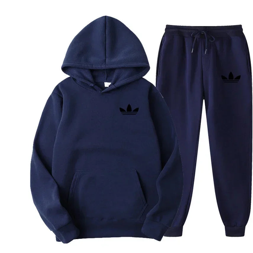 2025 New Men's Fashion Casual Tracksuits Outdoor Jogging Hooded Sets Sports Luxury Hoodie + Pants Suit Clothing - ATFH