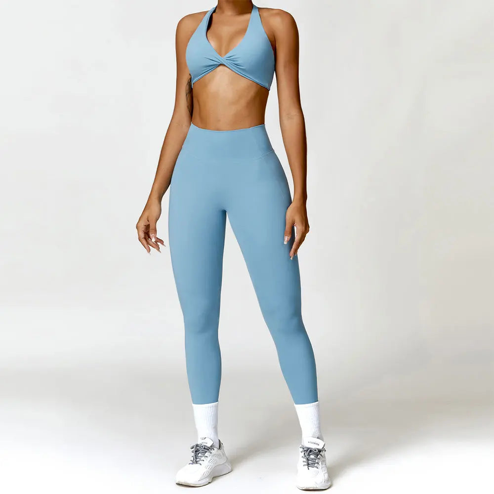 Women Seamless Yoga Set 2PCS Gym Workout Clothes for Female Push Up Bra High Waist Leggings Sexy Fitness Sportswear Sports Suits - ATFH