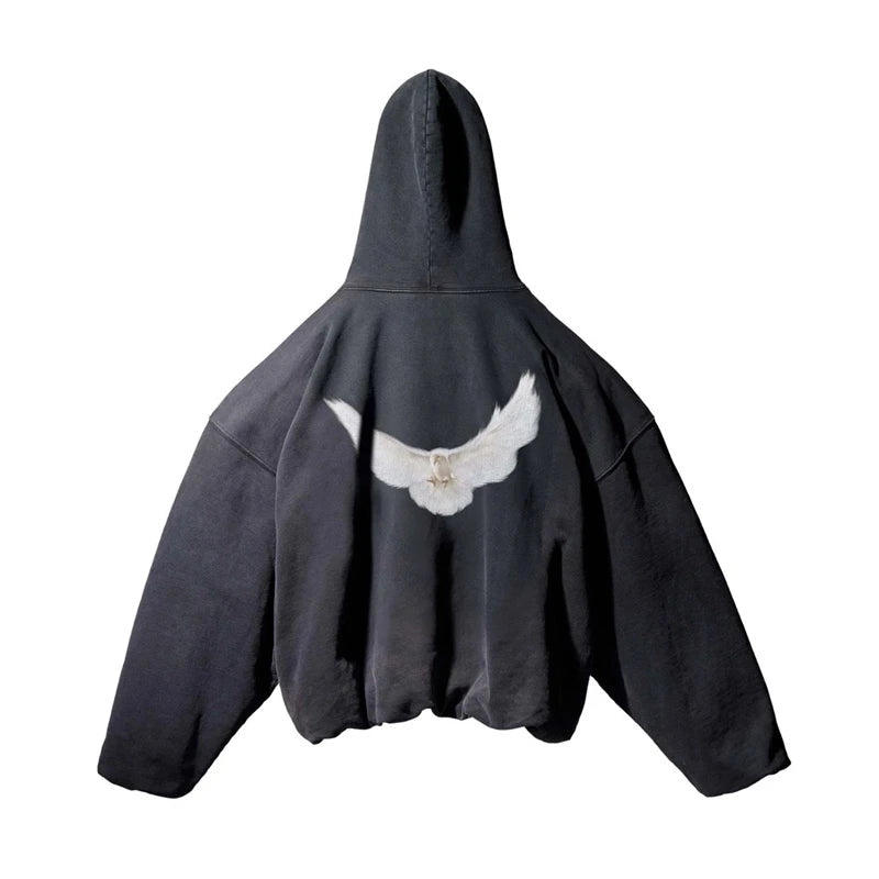 Kanye West Hoodie Men Women 1:1 High Quality Dove Print Season 6 Oversized Hooded - ATFH