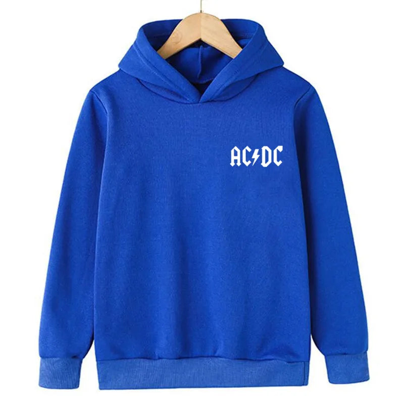Hip Hop Fashion AC DC Children Hoodies Sweatshirt Autumn Winter Kids Hooded Top Casual Sportswear Boys Girls Hoodie Pullover