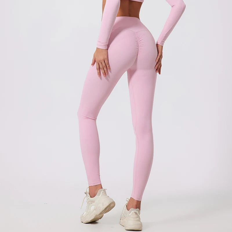 Hearuisavy Summer High Waist Workout Leggings Woman Gym Pants Running Push Up Sports Leggings Quick-Dry Scrunch Tight Yoga Pants - ATFH