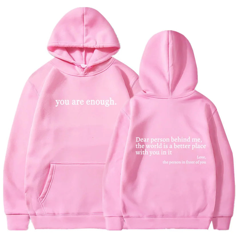 Dear Person Behind Me Men's Kangaroo Pocket Hoodie Classic Retro Women's Back Text Hoodie Neutral Fashion Hoodie Autumn Winter
