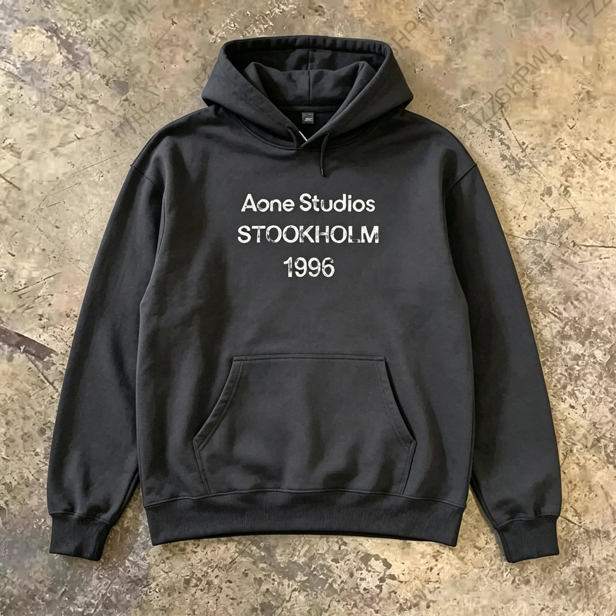 2026 Retro letter print hooded sweatshirt suitable for both men and women. Letter print sporty casual street style loose top.