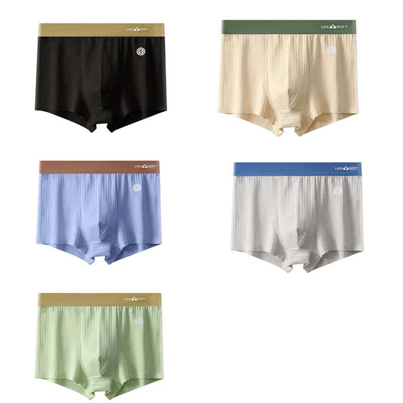 5 Pcs Men's Striped Funny Boxer Shorts Underwear Sexy Underpants Man Male Homme U Convex Shorts Lingerie Boxershorts  Panties