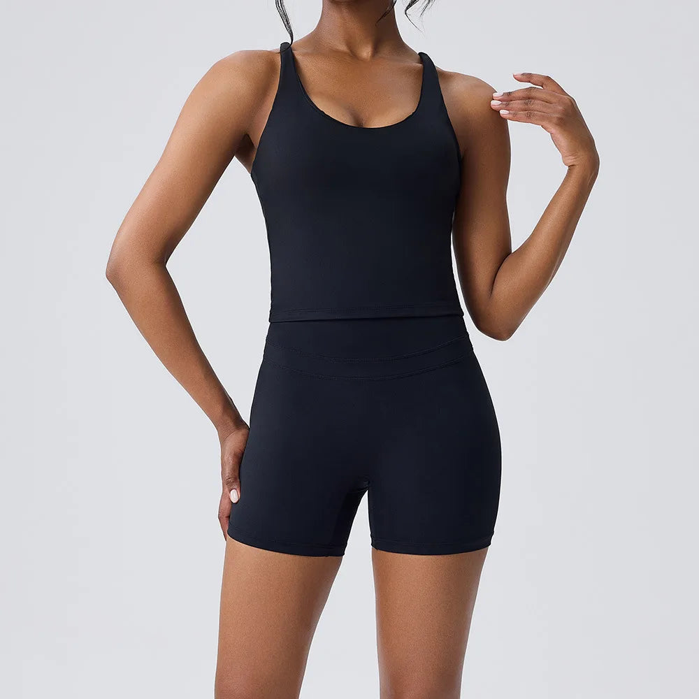 BIANHUI Women's Two Pieces Set Women Bra Shorts High Waist Quick Dry Running Fitness Sports Women's Tracksuit Female Clothing - ATFH