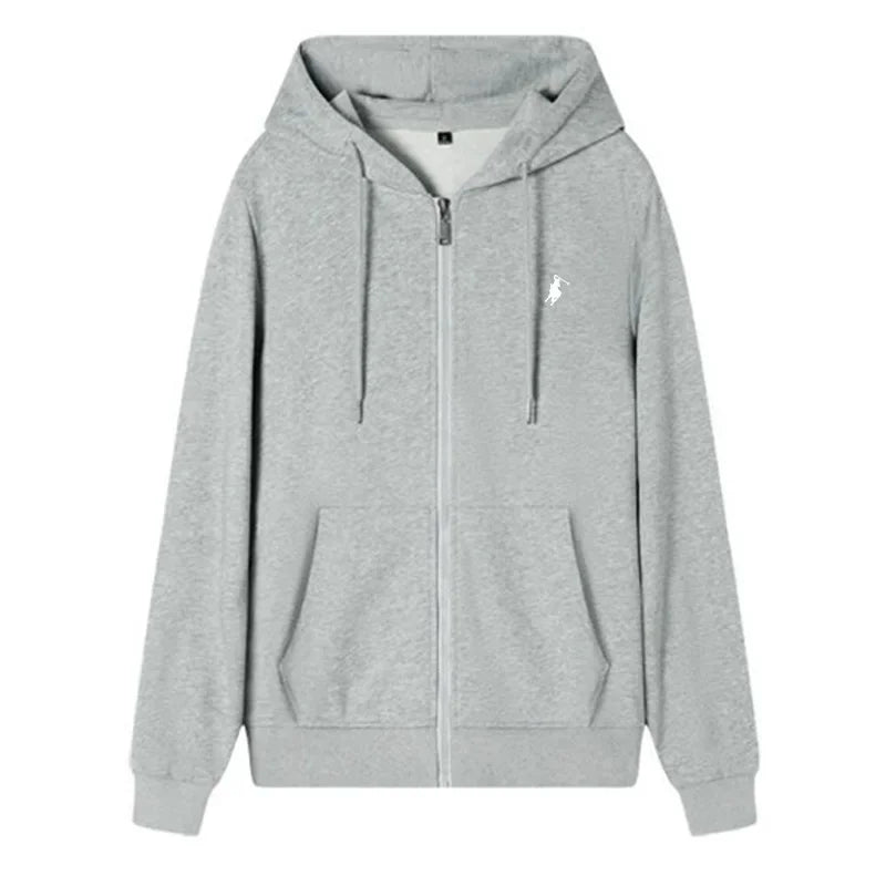 Men's new spring style zipper hooded sweatshirt, fashionable outdoor jogging windproof men's and women's casual sports shirt - ATFH