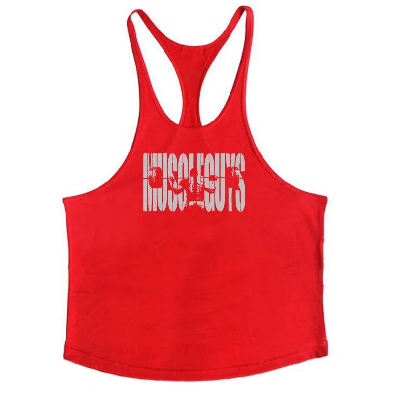 Muscle guys Gyms Tank Top Men Workout Clothing Bodybuilding Stringer Men Vests Cotton Y back Singlets debardeur fitness homme