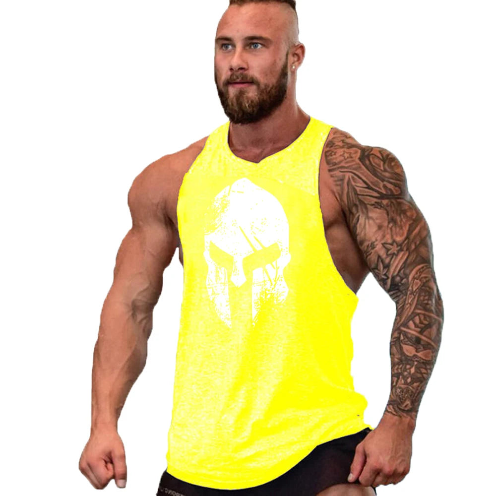 2023 New Cotton Workout Gym Tank Top Mens Muscle Sleeveless Sportswear Shirt Stringer Fashion Bodybuilding Singlets Fitness Vest