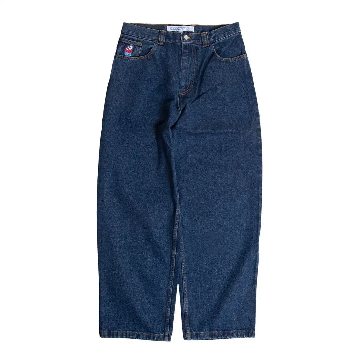Polar Big Boy Jeans Retro Blue Cartoon Streetwear Embroidery Y2k Pants Baggy Jeans Mens Womens Hip Hop Low Waist Wide Trouser ATFH
