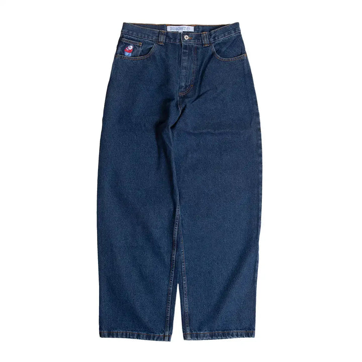 Polar Big Boy Jeans Retro Blue Cartoon Streetwear Embroidery Y2k Pants Baggy Jeans Mens Womens Hip Hop Low Waist Wide Trouser ATFH