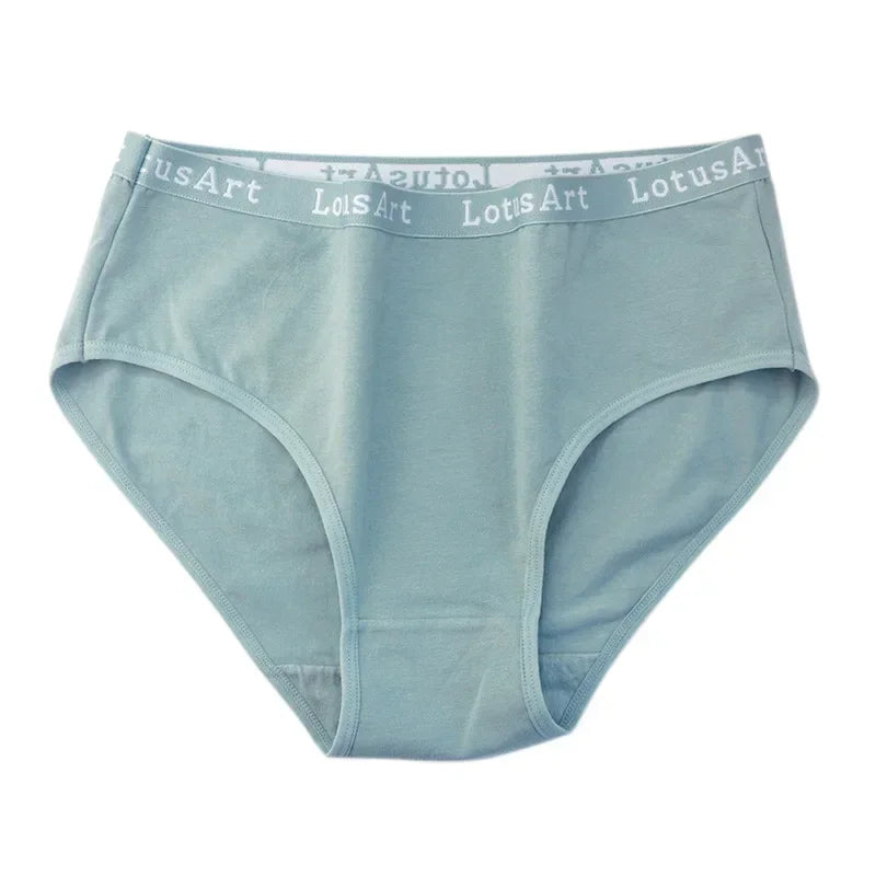 6pcs Cotton Women Panties Lady Plus Size Underwear High Waist Briefs Breathable Solid Color Female Lingerie Shorts