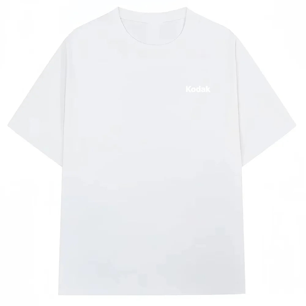 Kodak Mini Logo T-Shirt, Cream Beige Small Print Tee, Cotton Crewneck for Men & Women Retro Casual Streetwear ATFH