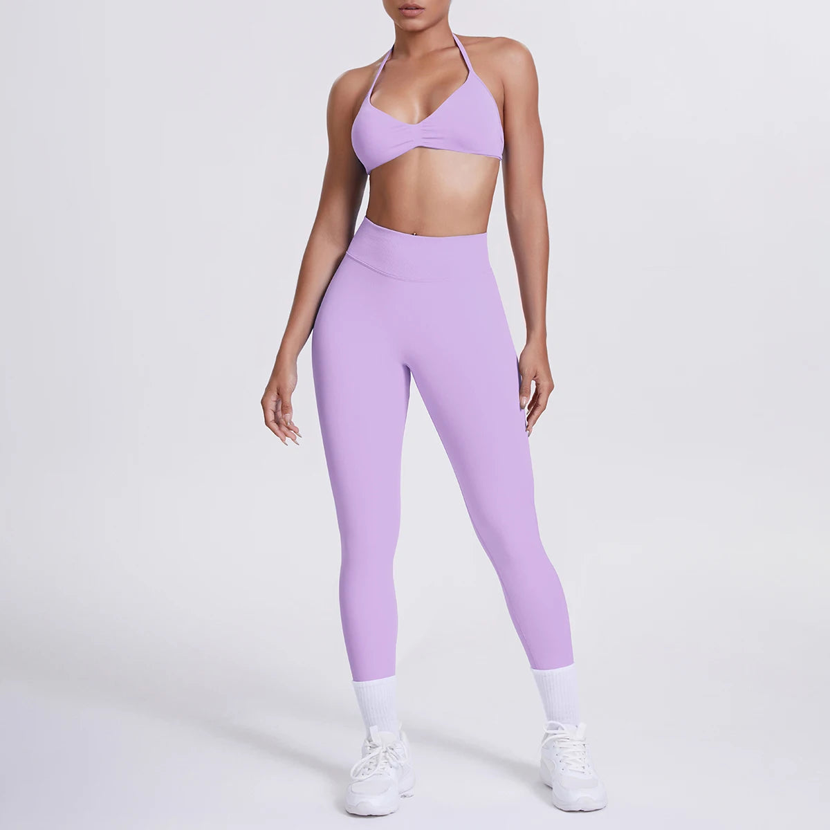 Women 2pcs Patchwork Sport Yoga Suit Training Sleeveless Sport Gym Tops Tummy Control Slimming Booty Leggings Yoga Suit Sports - ATFH