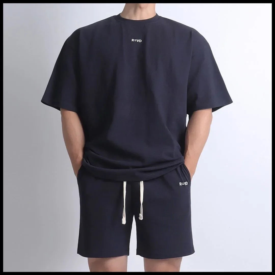 Summer New Loose Leisure Gyms Sports Pure Color T Shirt Men Cotton Short Sleeve Running Workout Training Tees Fitness Tops ATFH
