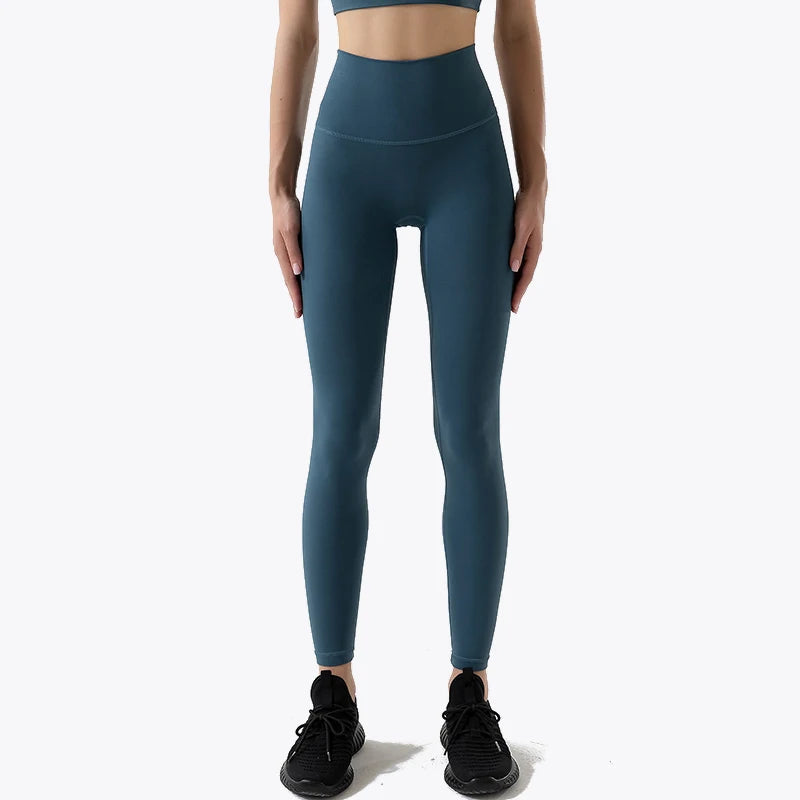 SOISOU Nylon Yoga Gym Leggings Women Girl Fitness Soft Tights High Waist Elastic Breathable No T Line Sports Pants 50 Colors ATFH