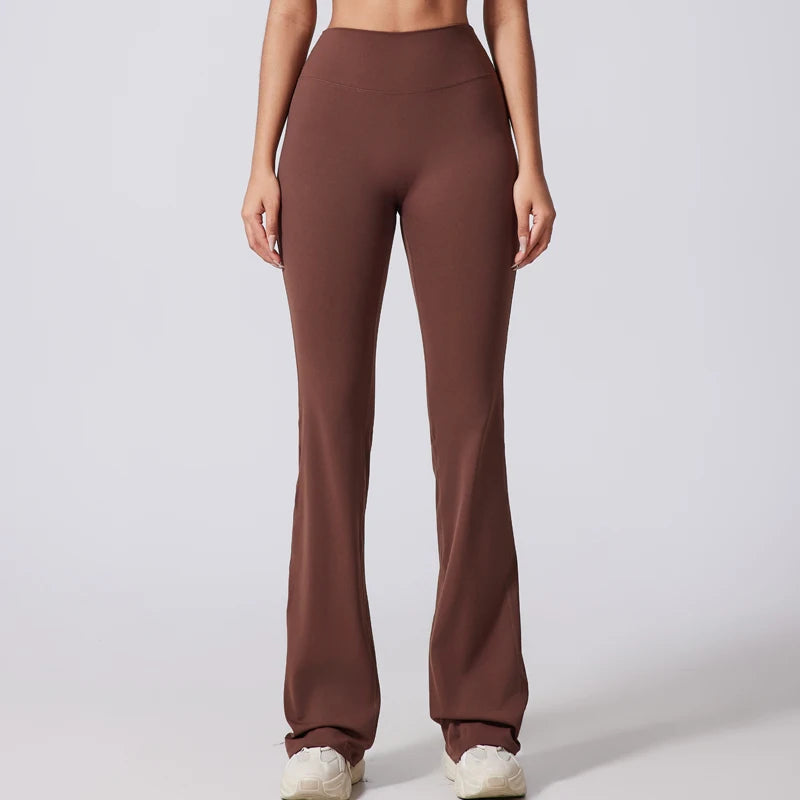 DIAS FIT JOY Women's Hip lifting flared pants high waisted yoga fitness pants sports micro flared yoga pants wide leg pants ATFH