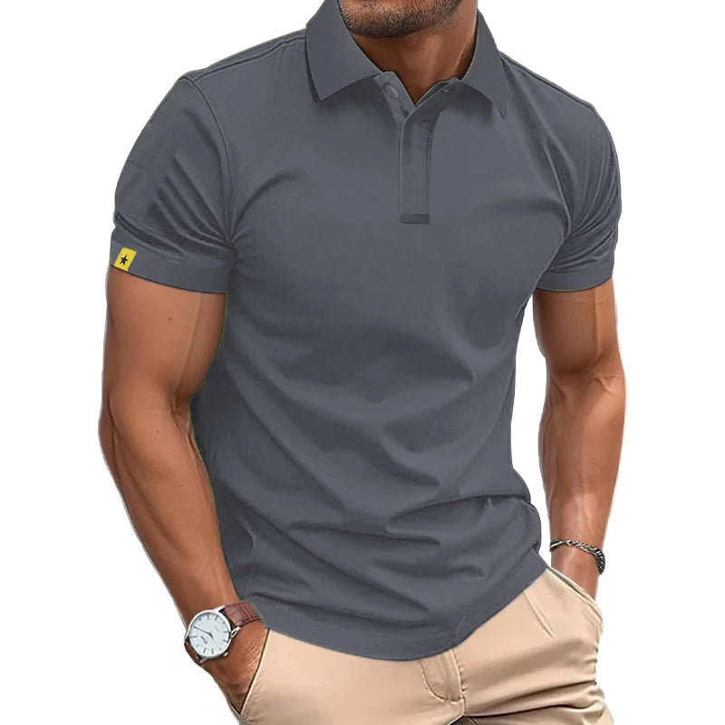 Summer Polo Shirt Men's Short Sleeve Sport T Shirt Casual Business Lightweight Button Streetwear Breathable Tops