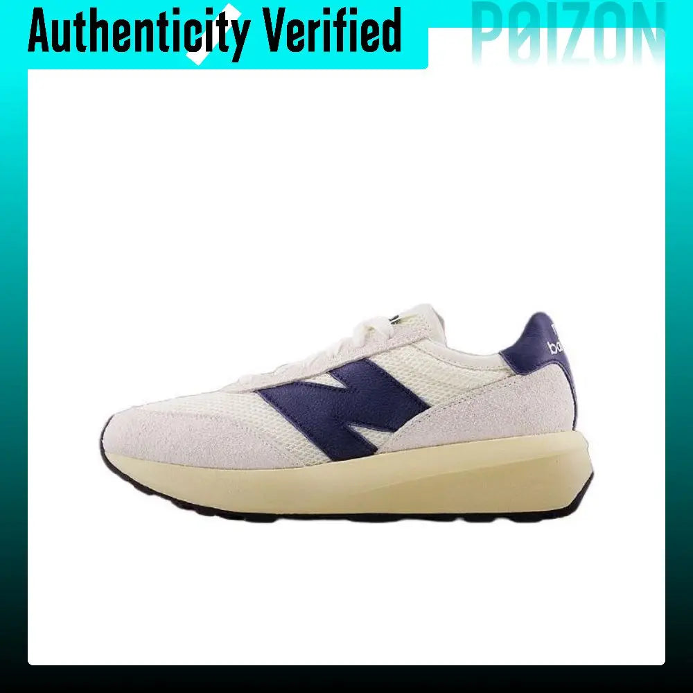 New Balance 370 Comfortable Abrasion Resistant Low top Casual Running Shoes Unisex White U370EC