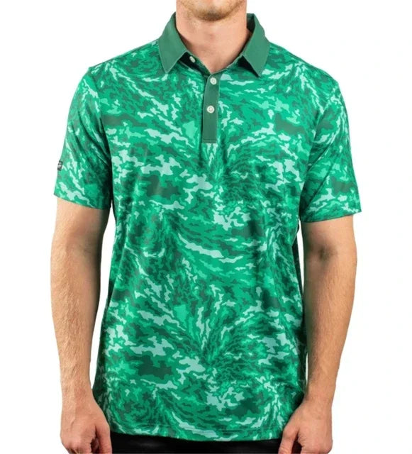 Summer Printed Floral Casual Golf T-shirt Men Outdoor Short Sleeve Quick Dry Breathable Clothing Lapel F4 Racing Polo T-shirt