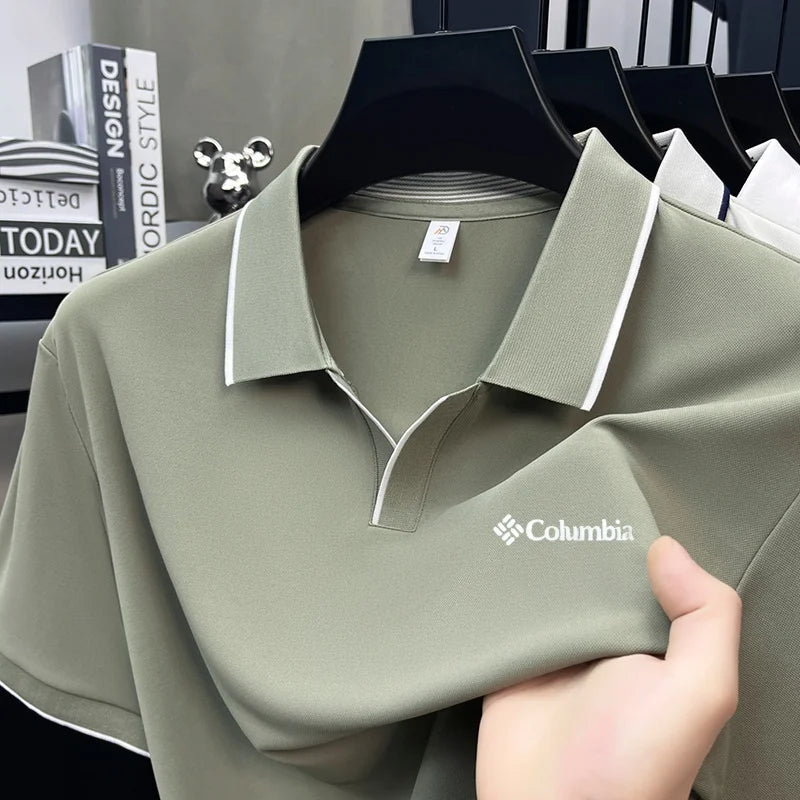 Luxury Quality Men's Original Letter Print Polo Shirt New Solid Color Lapel Short Sleeved T-shirt Business Casual Men's Clothing