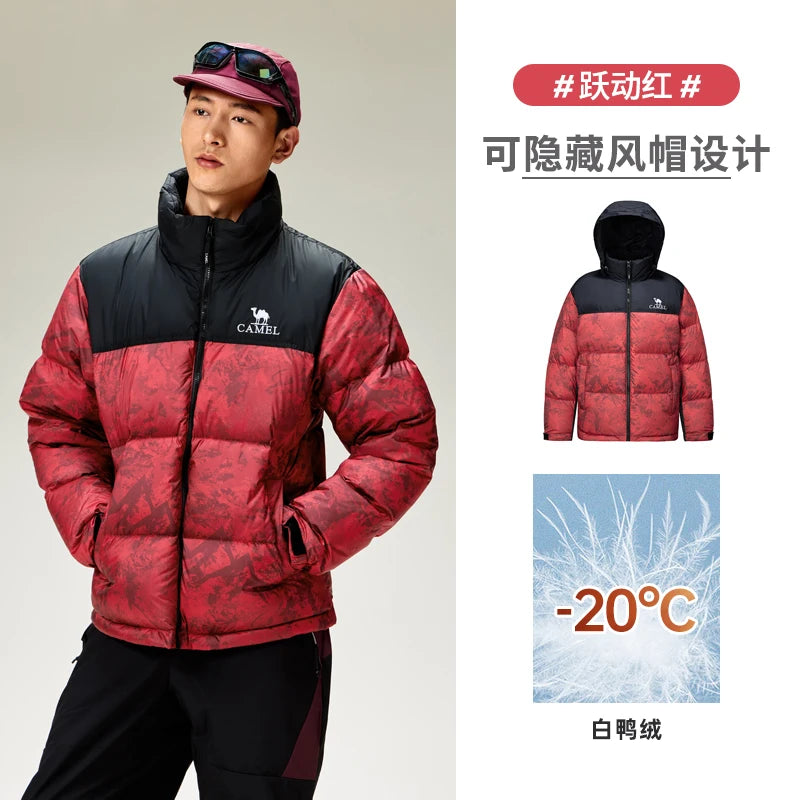 GOLDEN CAMEL Volcano Down Jackets Unisex 2.0 Thickened Waterproof Warm White Duck Puffer Jacket for Men and Women Winter Clothes