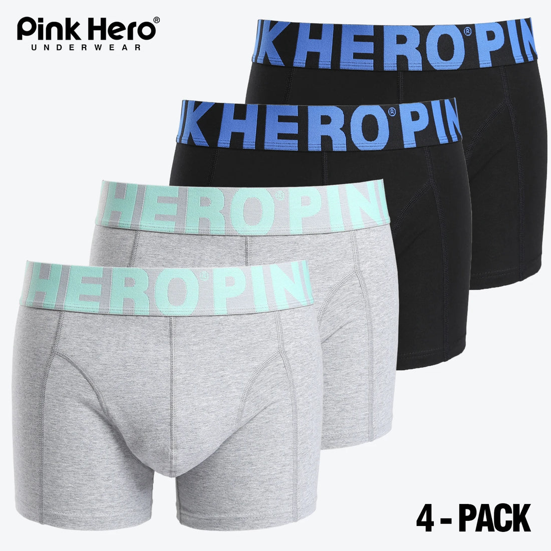 4 PCS PINKHERO Fashion Underpants For Men,Stylish  Comfy And Soft  Slip Homme，Cotton Underwear Boxer Briefs,Calzoncillos Hombre