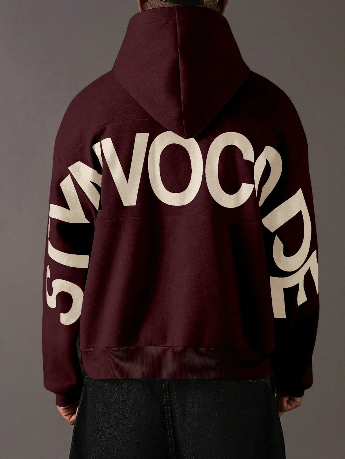 Men's & Women's Hoodie Back Wrap Around Large Letter Print Y2K Streetwear Oversized Casual Pullover Sweatshirt S‑2XL